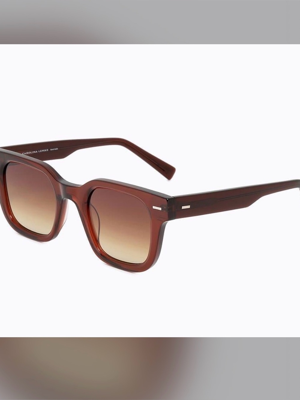 Carolina Lemke Women's Brown Square Sunglasses with Gradient Lenses